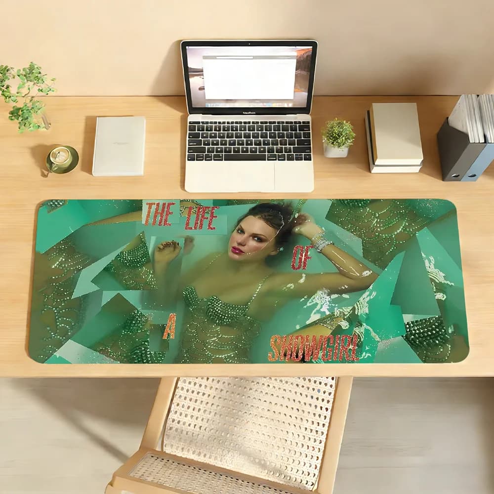Tappetino per mouse The Life Of A S-SwiftES Showgirl, antiscivolo, con bordo bloccabile, accessori per PC e laptop, tappetino da scrivania XXL in gomma per ufficio e giochi