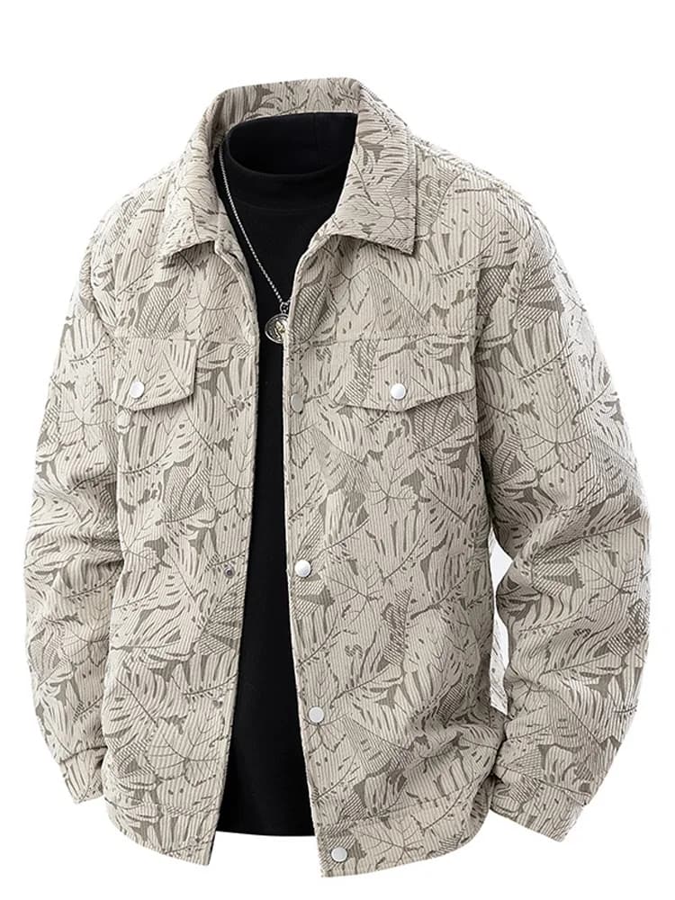 Corduroy Workwear Jacket Men's Spring Autumn New American Retro Casual Loose Camouflage Lapel Jacket Warm Long Sleeve Casual ...
