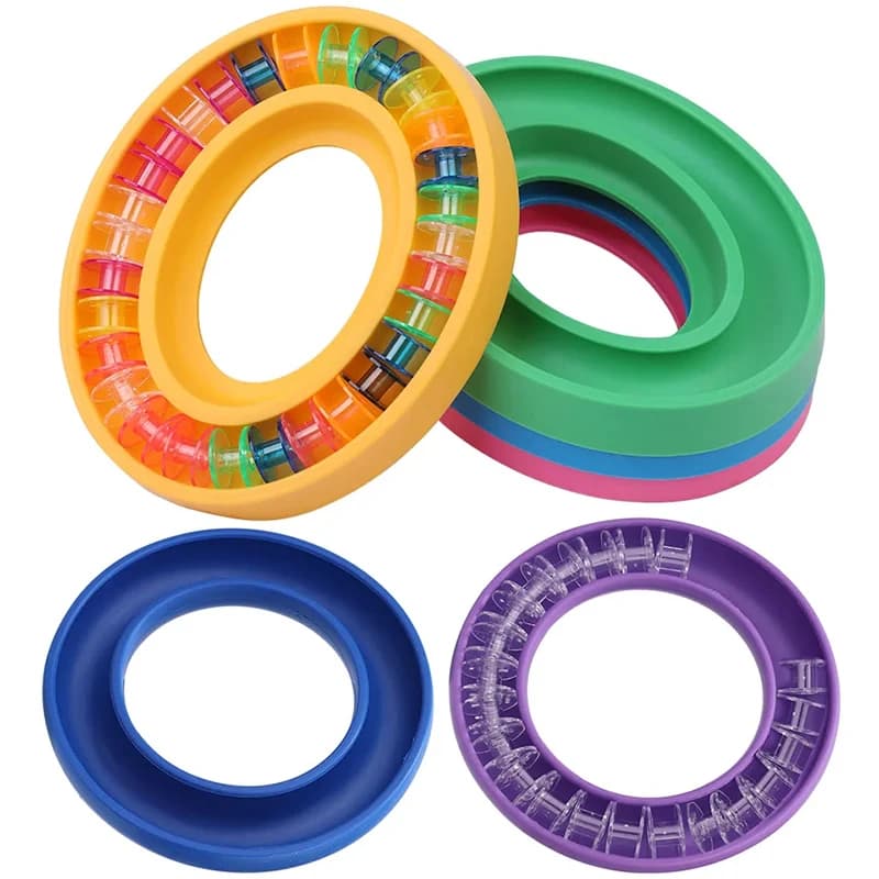 Porta Bobine in Silicone, Scatola Portaoggetti per Bobine, Anello Porta Bobine, Salva Aghi da Cucito, Strumenti Portatili per Cucito e Artigianato