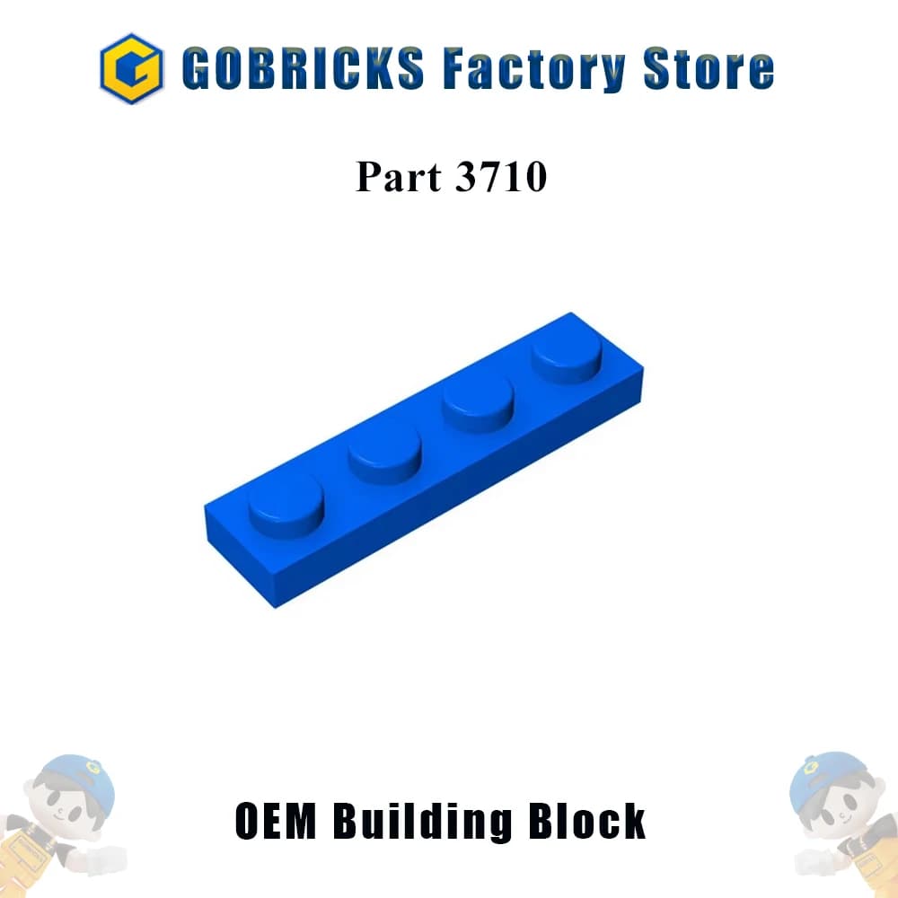 Gobricks 10PCS MOC Bricks Parts Plate 3710 1x4 compatibile assemblano particelle per blocchi di costruzione mattoni fai da te giocattoli educativi