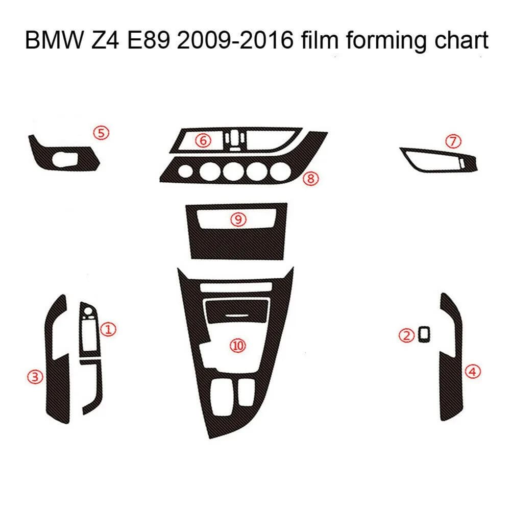 Car Trim Sticker Car Sticker Black Carbon Fiber Carbon Fiber Look E89 For Left Rudder Interior DIY Sunscreen Trim Decals Latest