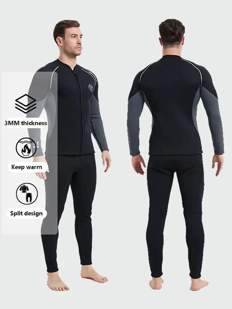 New 2mm 3mm Men's Underwear Neoprene Keep Warm Mute Split Long Sleeve Surf Snorkeling Jackets Pants Kayaking Jumpsuits
