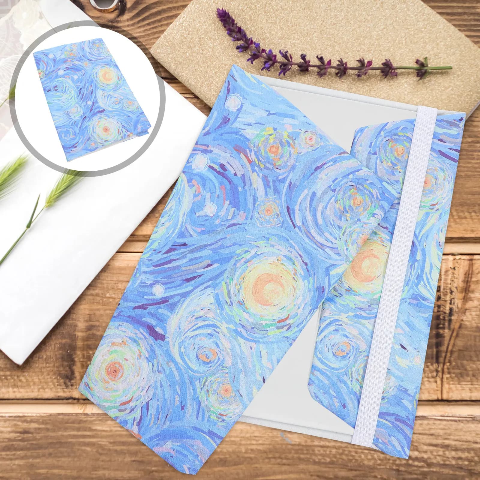 Handmade Fabric Book Sleeve Book Cover Artistic Planner Journal Composition Notebook Protector Travel School B5