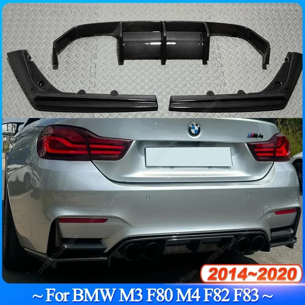 For BMW M3 F80 M4 F82 F83 2014-2020 Rear Bumper Diffuser Spoiler Lip Splitter Rear Bumper Lip Protector ABS Bodykits Tuning