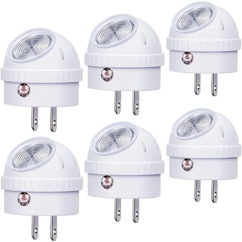 Luci notturne plug-in Emotionlite, luce notturna a LED bianca calda, 360 ° Sensore di rotazione, dal tramonto all'alba, bambini, adulti, camera da letto, corridoio