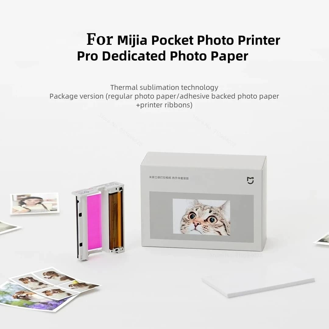 Carta fotografica da 3 pollici per la stampante fotografica tascabile Mijia Pro. La carta fotografica dedicata adotta una nuova tecnologia di stampa a sublimazione.