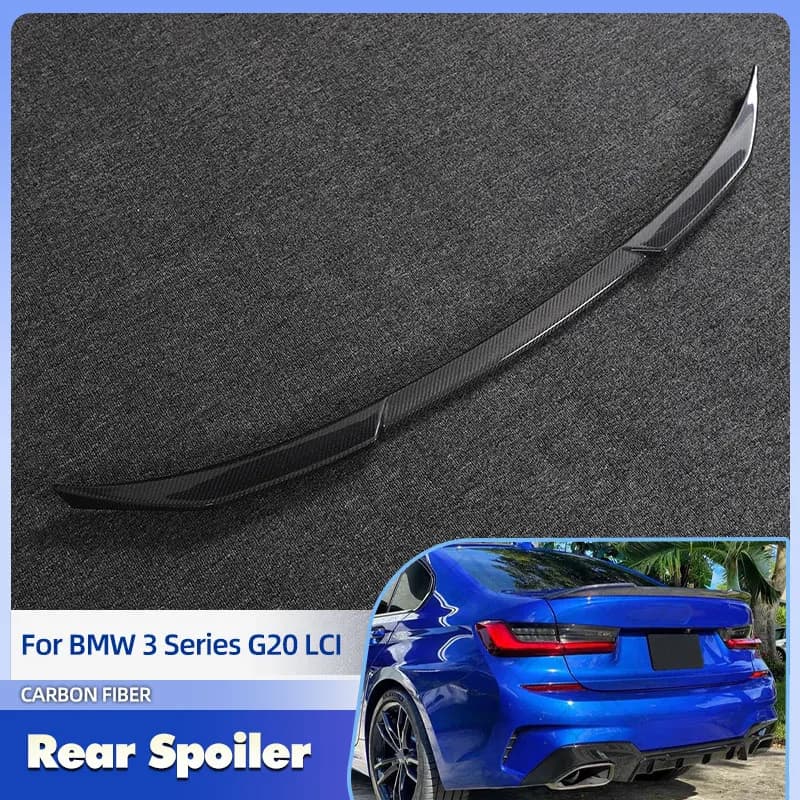 Auto Baule Posteriore Spoiler Ali Completa In Fibra di Carbonio per BMW Serie 3 G20 LCI Berlina 4 Porte 2020-2023 Racing Spoiler Posteriore Boot Ala Labbro