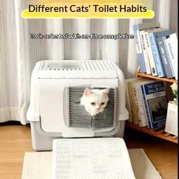 Top Extra Large Fully Enclosed Cat Litter Box, Odor Control Anti-Splash Kitty Toilet with Hair Catcher Mat for Indoor Cats