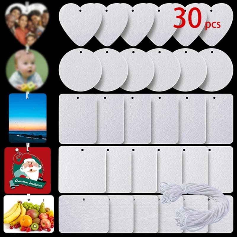 Set of 30 DIY sublimation deodorant felt sheet for car fragrance sheet for car thermal transfer felt sheet D7YA