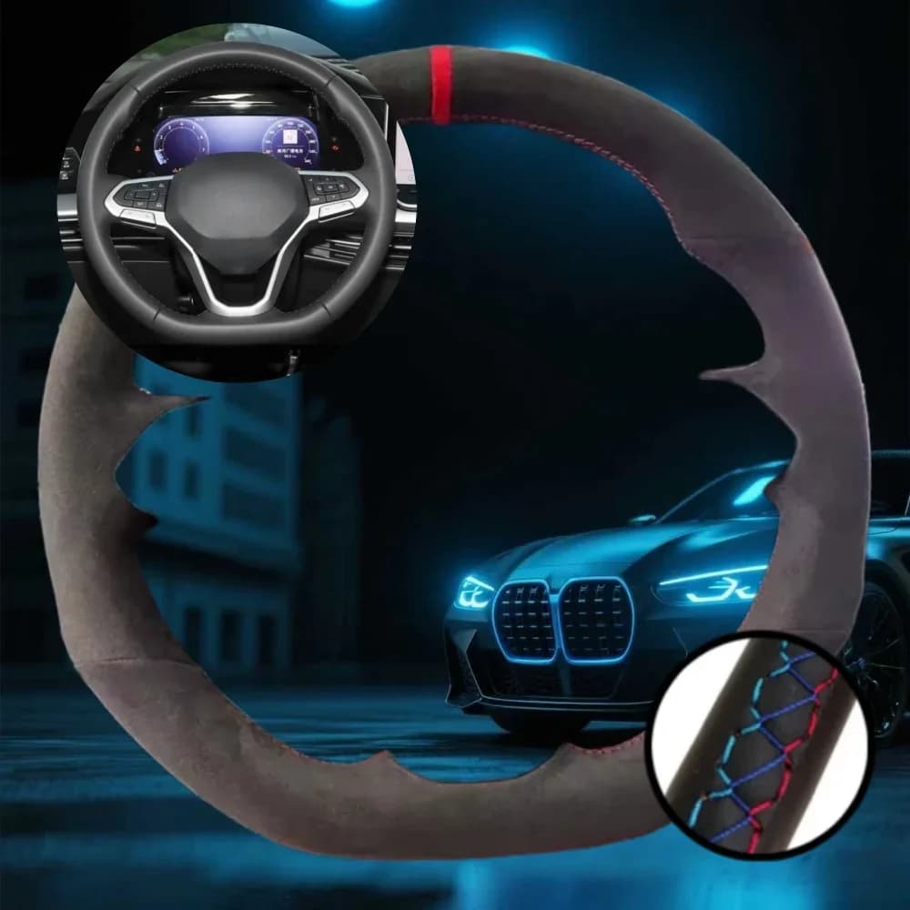 Custom Car Wheel Cover for Volkswagen VW Atlas Golf 8 Mk8 Jetta Car Accessories Hand Sewn Steering Steering Wheel