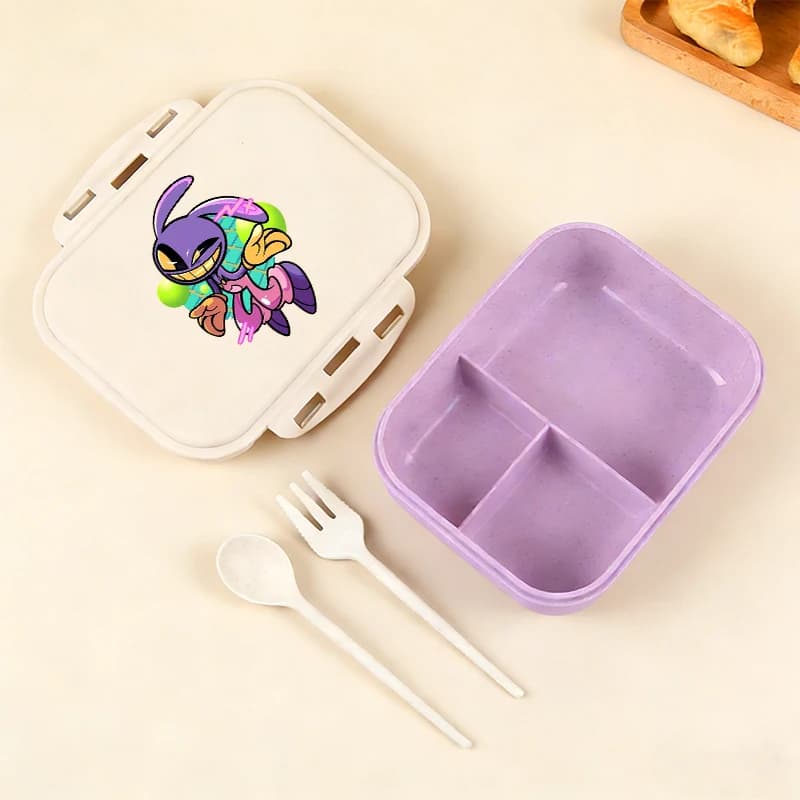Anime Amazing Digital Circus Lunch Box Portable Bento Boxes Student Supply Food Storage Case Single Layer Capacity Birthday Gift
