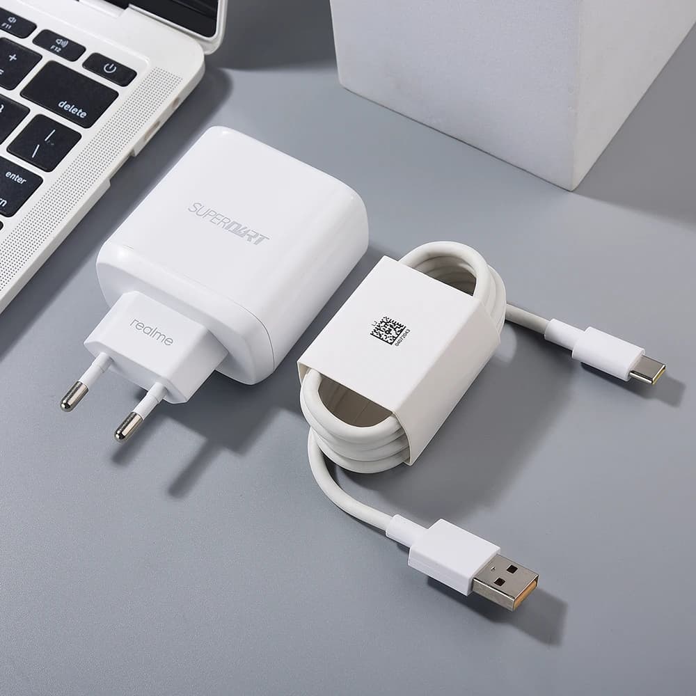 Realme 65W EU Superdart Adattatore per caricabatterie rapido 100CM Cavo USB tipo C per Realme 14 13 9 8 7 Pro Plus X50 X7 X9 Q2 GT2 GT Neo 2 2T