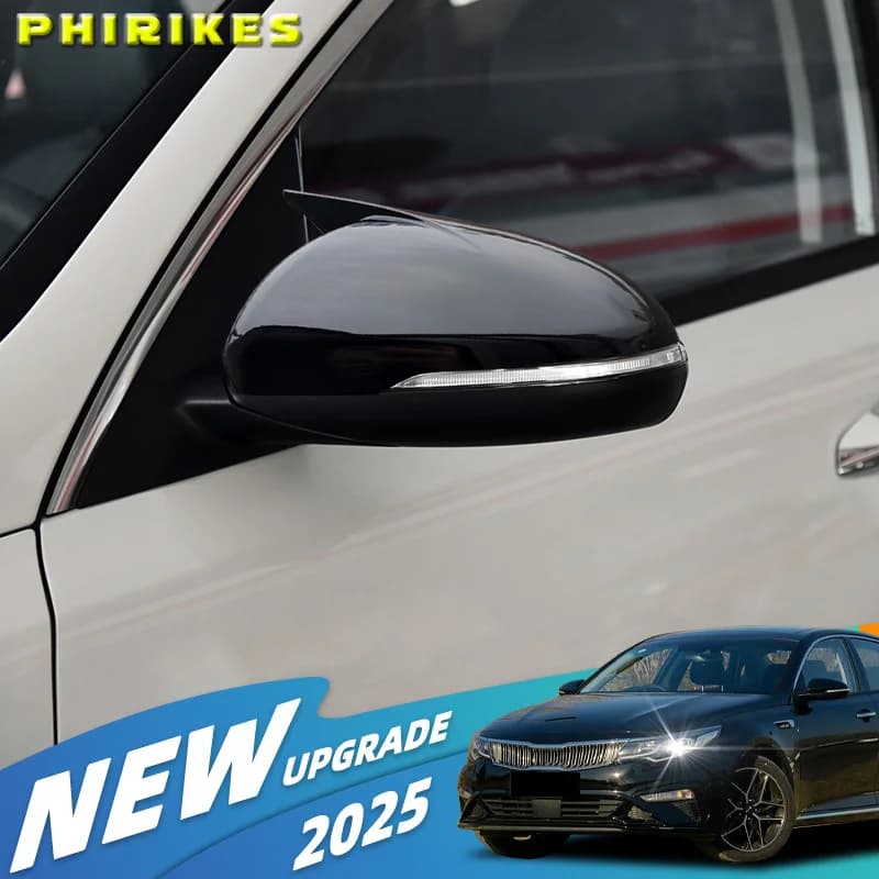 For KIA K5 Optima 2016-2019 Car Sticking Rearview Side Mirror Cover Wing Cap Exterior Door Case Trim Carbon Fiber