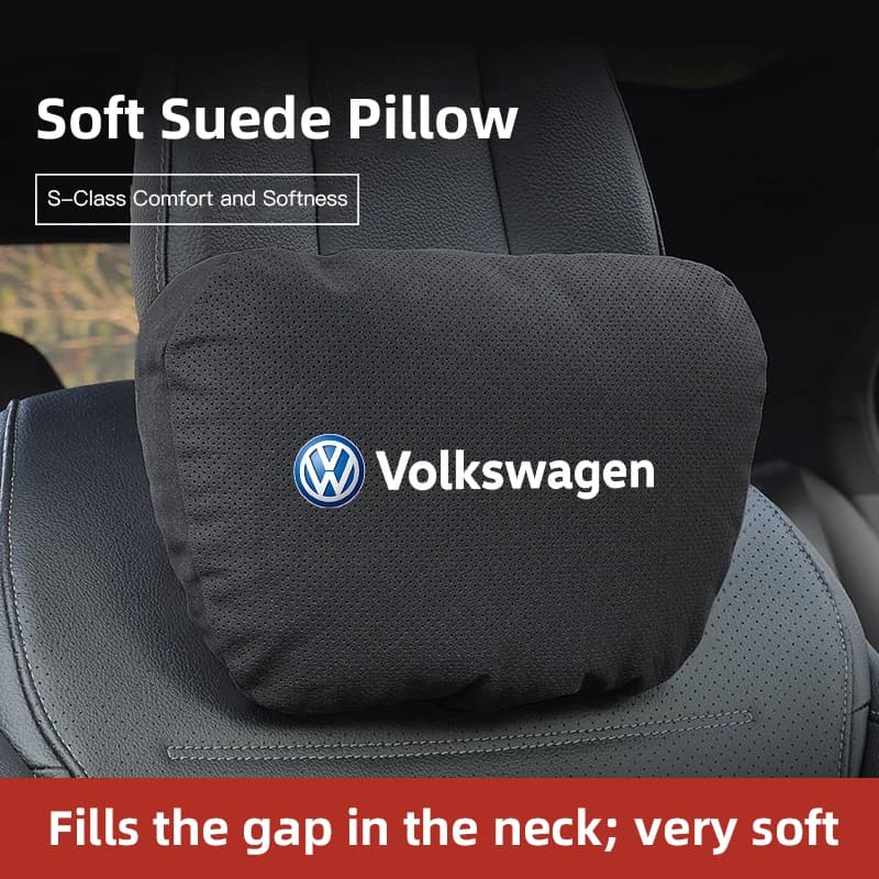 Hub Caps 1Pcs Car Logo Seat Headrest Lumbar Pillow For Volkswagen Golf T-ROC Touran Beetle Touareg Polo Amarok T5 Phaeton Teramo