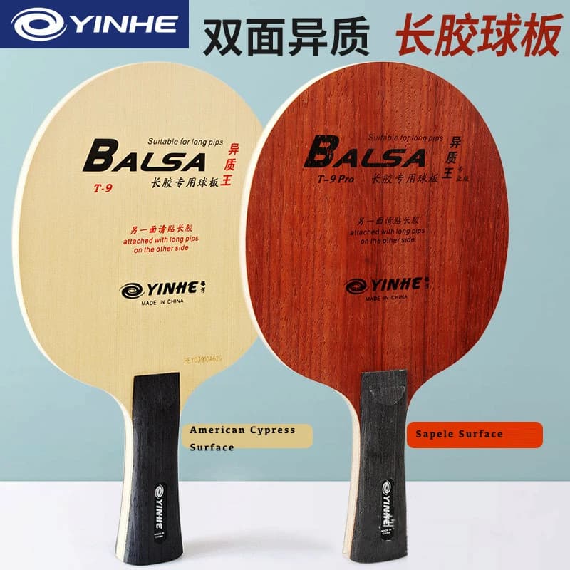 YINHE T9 Pro Puntali Lunghi Gomma Speciale Lama da Ping Pong Professionale in Sughero e Fibra di Carbonio 6 Strati Racchetta da Ping Pong Bat Paddle