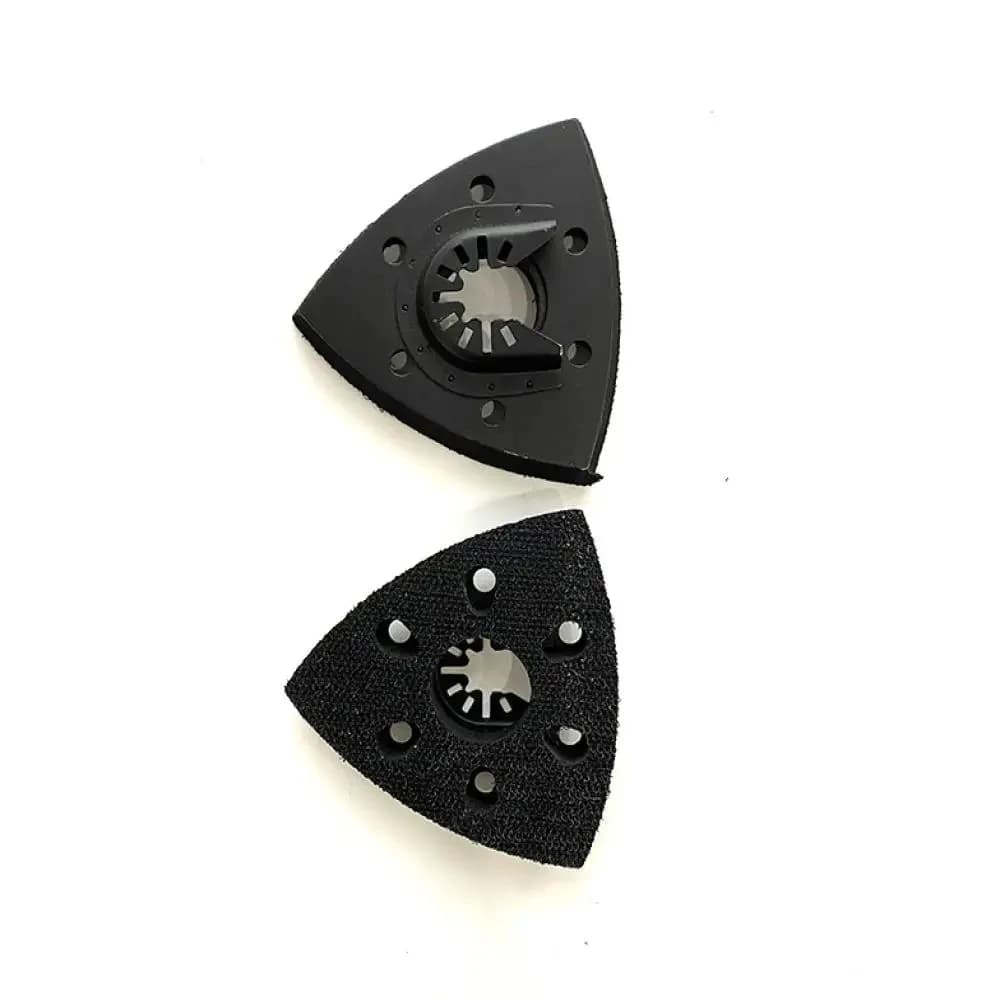 Base triangolare per levigatura da 90 mm con 6 fori a sgancio rapido, accessorio universale per sega triangolare, base per levigatura per lavorazione del legno, accessorio multiuso