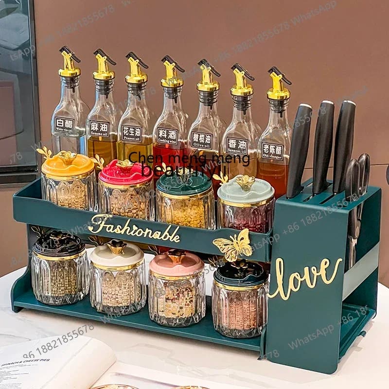 cn8350 LHY zq Kitchen supplies Spice shelf Table top for domestic use Oil, salt, sauce and vinegar Shelf for dressings Rac knife holder