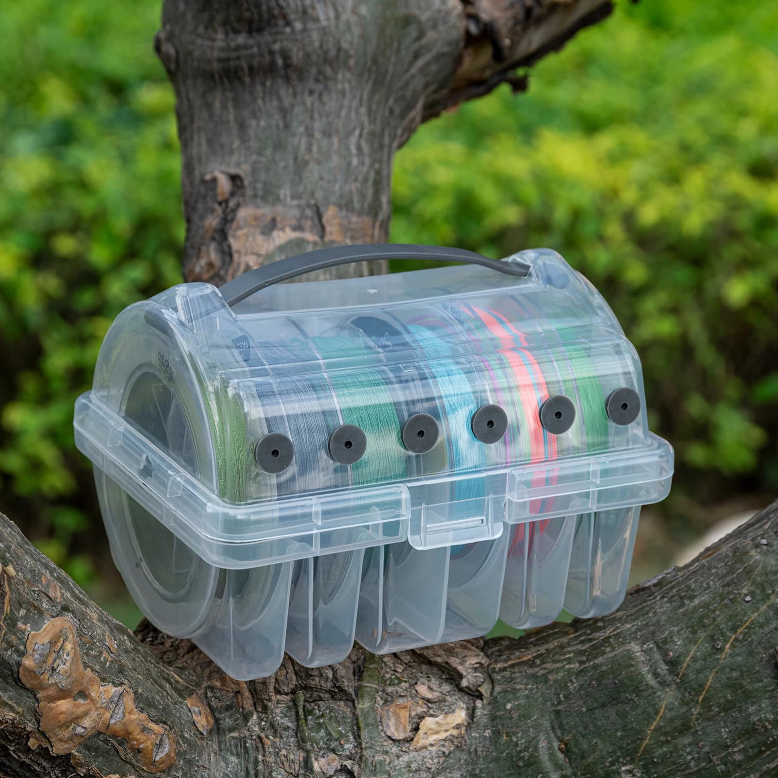 Goture 1 pcs Lence Storage Box Equipment Box Slot Lence Case Transparent Fishing Lence Organizer 6 compartments
