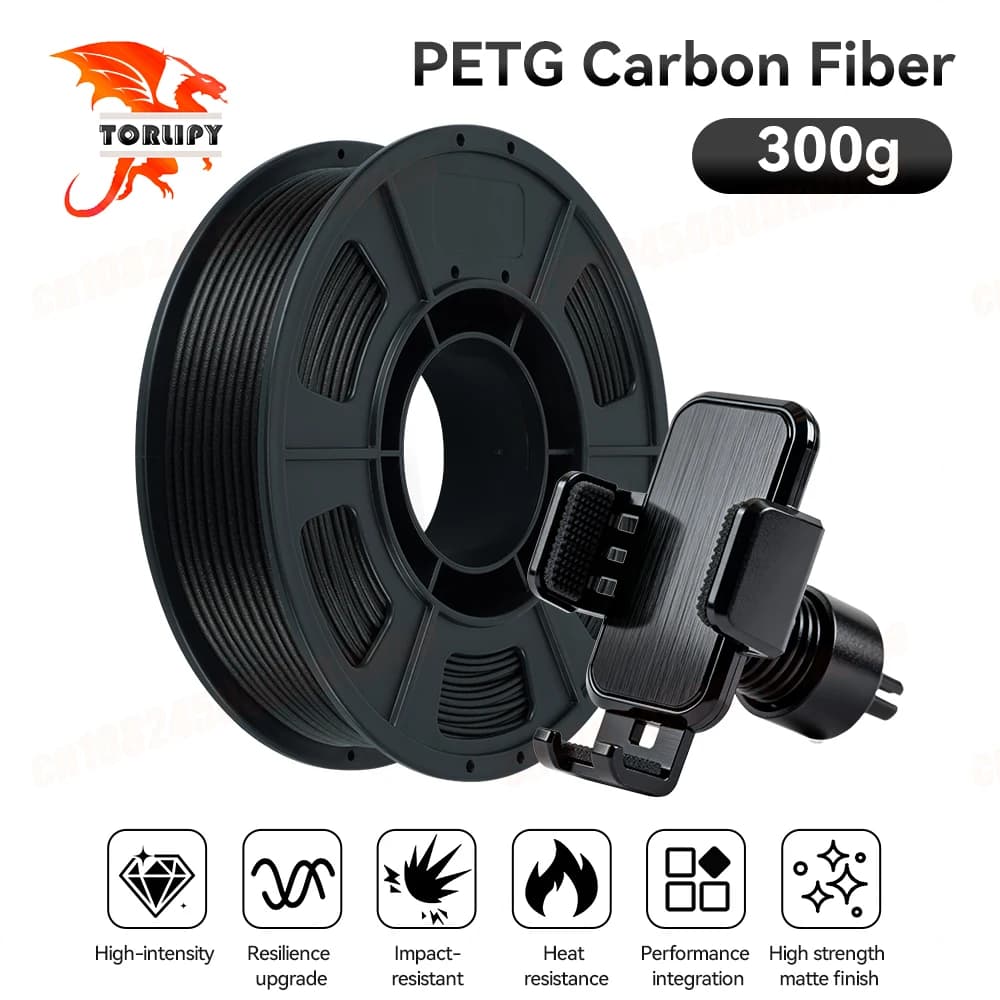 KINGROON 300g Filament PETG Carbon Filament 1.75 mm 3D PETG-CF heat resistant printing materials for most FDM 3D printers