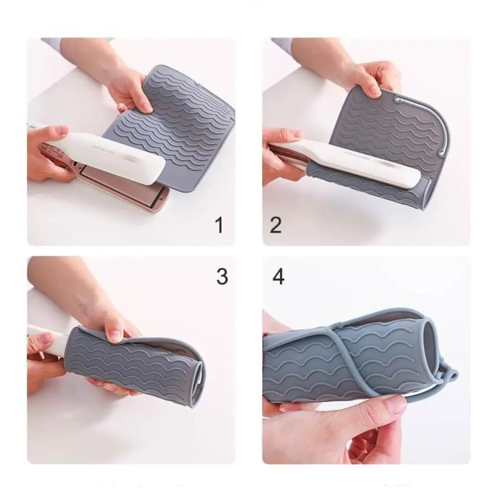 Travel Heat Resistant Portable Carpet Protects Silicone Cover Countertops Silicone Bearings Anti-scoating Iron Curler Plate For Burning