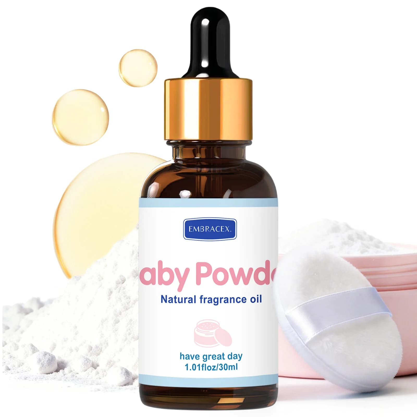 Olio essenziale di talco per bambini da 30 ml per diffusori, forniture per auto, progetti fai da te, produzione di candele, fragranza calda, profumo a lunga durata, regali