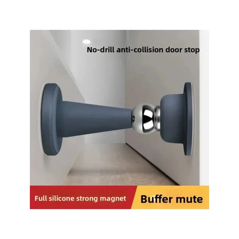 Fermaporta in Silicone Antiurto, Magnetico e Silenzioso, Senza Foratura, Compatibile con Pareti e Pavimenti