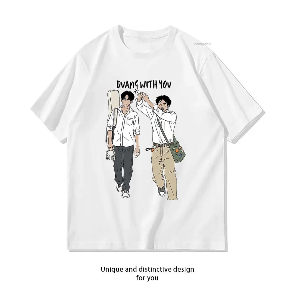 T-shirt della serie Thai bl duang with you, t-shirt da donna e da uomo, casual, in cotone stampato, traspirante, a maniche corte, per adulti