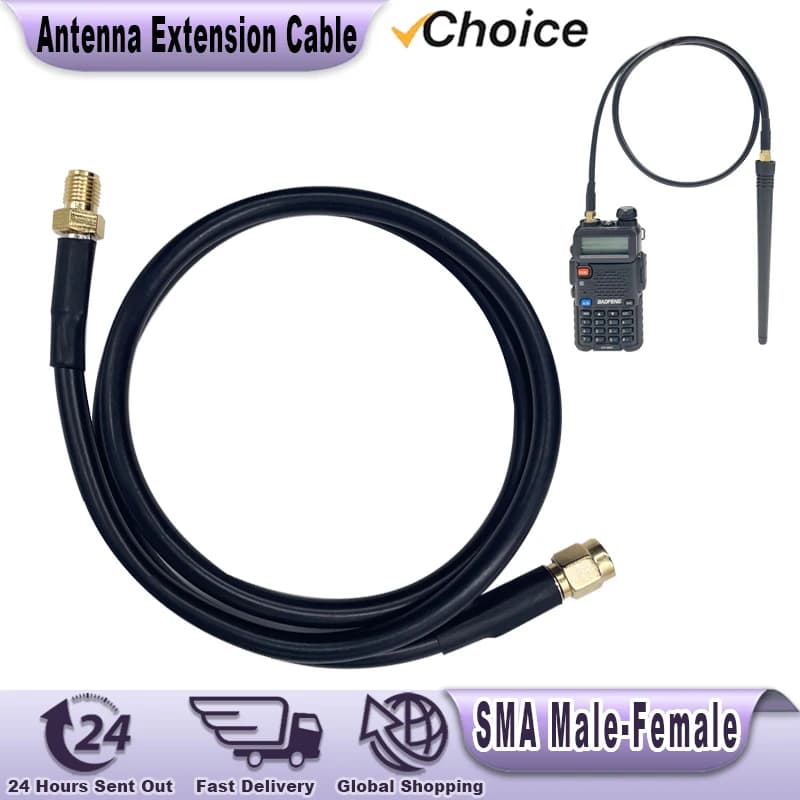 Cavo di prolunga antenna 50/60/100 cm AR-148/152 SMA maschio-femmina cavo coassiale radio per Baofeng UV-5R UV-9R UV-82 Walkie Talkie