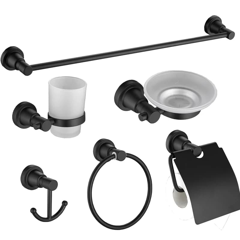 Set da sei pezzi con ciondolo per bagno WC, set da sette pezzi, portasciugamani con anello portasciugamani in vari colori
