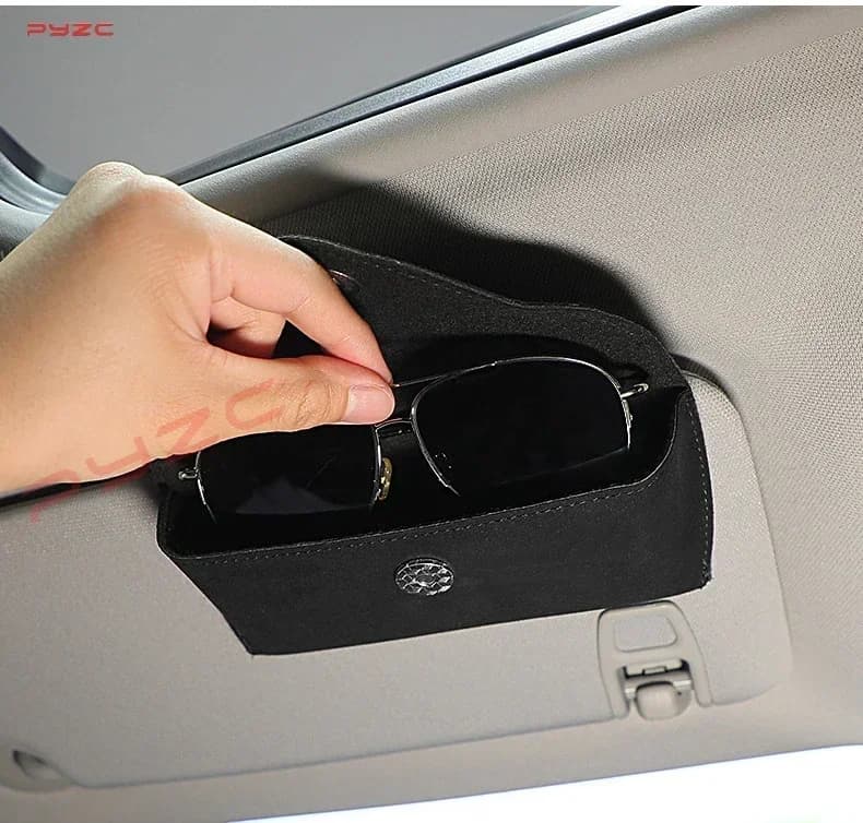 For Ford ST LINE STLINE Mk3 Mk4 Focus Mustang Car Suede Sunglasses Organizer Bag Eyeglasses Holder Glasses Storage Clip