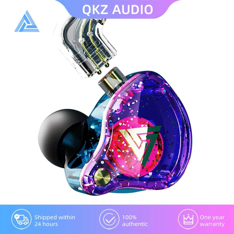 QKZ AK6 EDX Pro 1DD Headset Copper Dual HIFI linear Driver Stereo earphone Monitor Sports earphones with microphone ZST X gaming heads