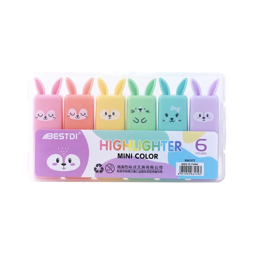 6Pcs Mini Macaron Color Highlighter Soft Tip Pens pennarello a colori penna fluorescente forniture per ufficio scolastico cancelleria per studenti