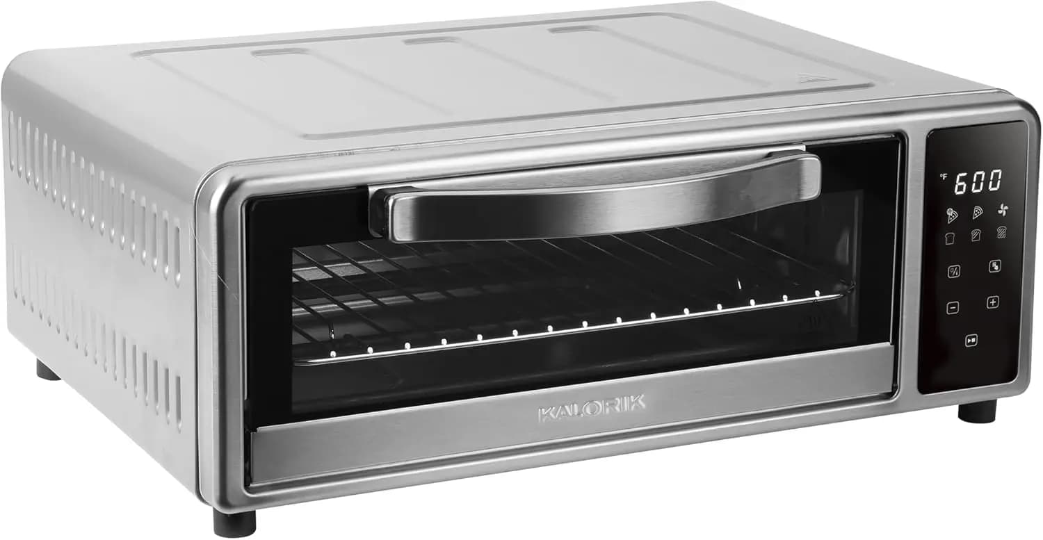Air Fryer Pizza Oven with Baking Stone, Turbo-Heat Technology Reaches 600°F, Touchscreen Control with 6 Preset Functions, Fits 1