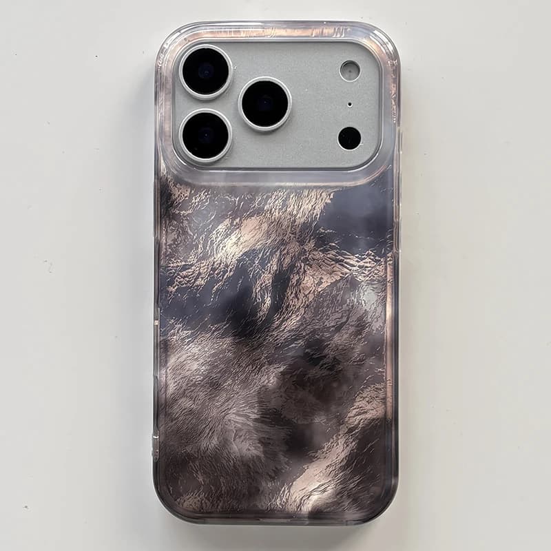 Custodia per telefono grigio antracite con agata verde smeraldo e rosso tricolore per iPhone 17 16 15 14 13 12 11 Pro Max XS X XR 7 8 Plus 16E