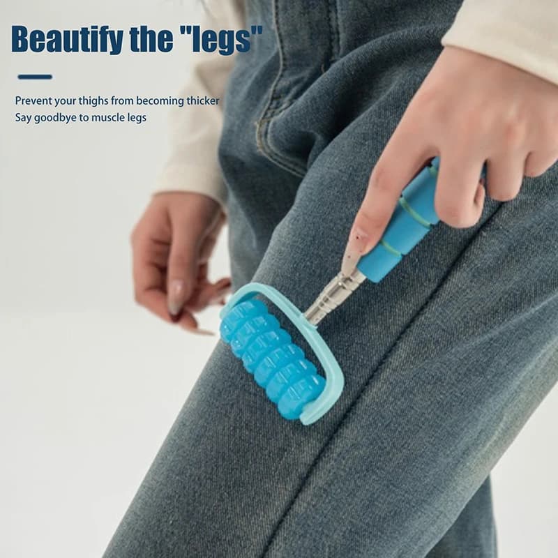 【YY34】Masaggiatore a rulli telescopici in acciaio inossidabile + plastica Strumenti per massaggio completo del corpo Regali per la famiglia e gli amici