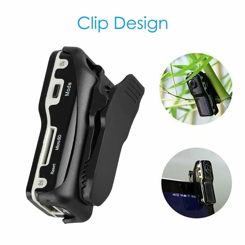 Camera Aerea MD80 Black, Mini Camera DV DVR Webcam HD for Sport, Helmet, Bike, Moto