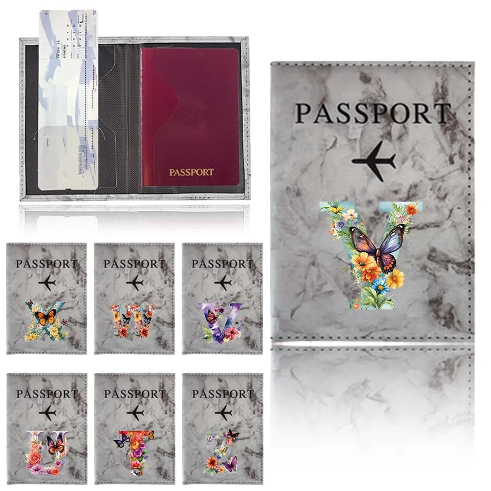 Porta Passaporto e Documenti Unisex Serie Farfalla, Custodia Porta Carte di Credito e Certificati, Portafoglio Business