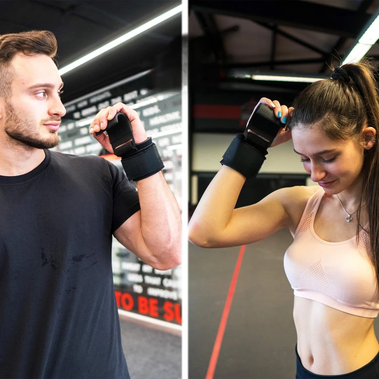 Wrist straps for weight lifting for maximum grip support, soft lifting gloves and grip pads Alternate in gym power training
