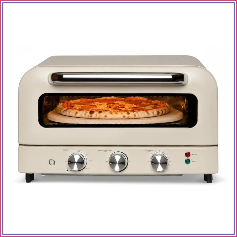 Electric Indoor Pizza Oven – 1800W, 5 Presets, Heats to 750°F, 12" Ceramic Stone, Cutter & Scraper Included