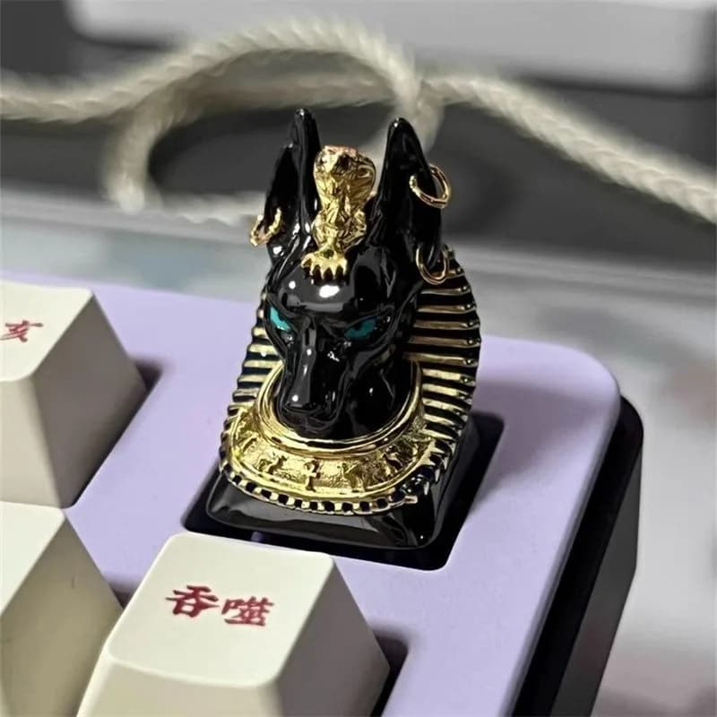Copritasti artigianali Misterioso Egitto Anubis Copritasti in metallo Solido Personalizzato Copritasti personalizzati Accessori per tastiera meccanica Regali