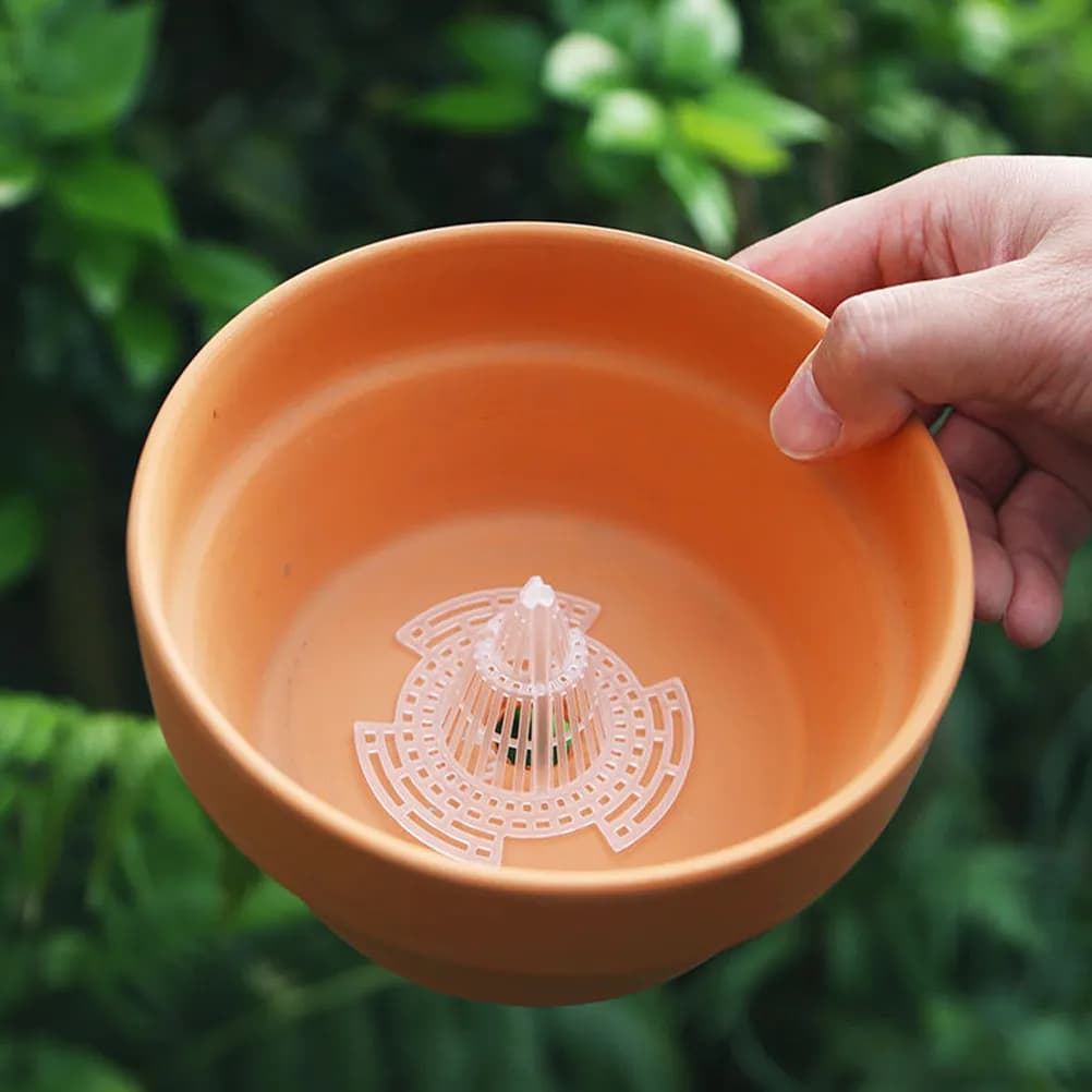 24 Pezzi Cuscinetti a Rete Traspiranti per Vasi a Cono, Cuscini di Drenaggio in Plastica per Fioriere, Prevenzione Perdita di Terreno e Protezione dalle Radici Morte, per Giardino