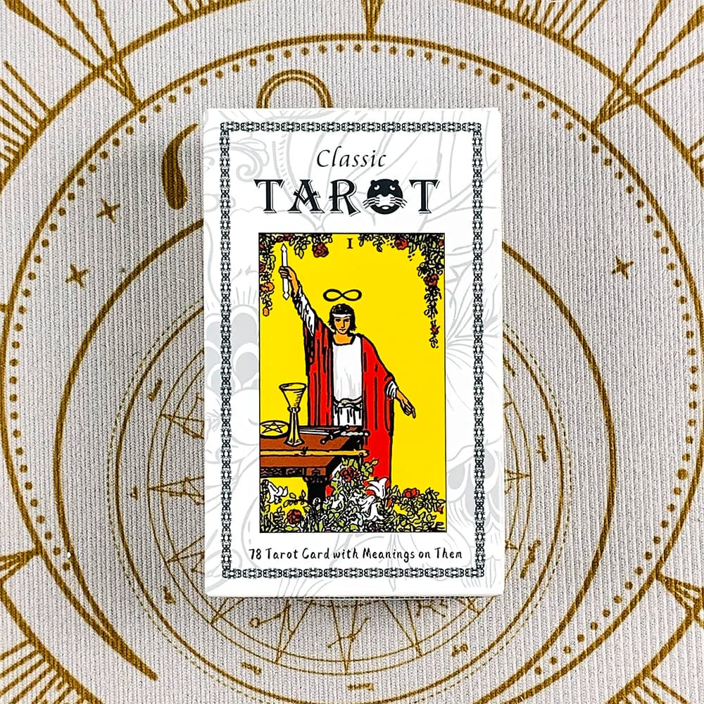 12*7CM Classic Tarot Deck A 78 Tarot Cards English Version Divination Board Games for Beginners & Professionals with Guidebook
