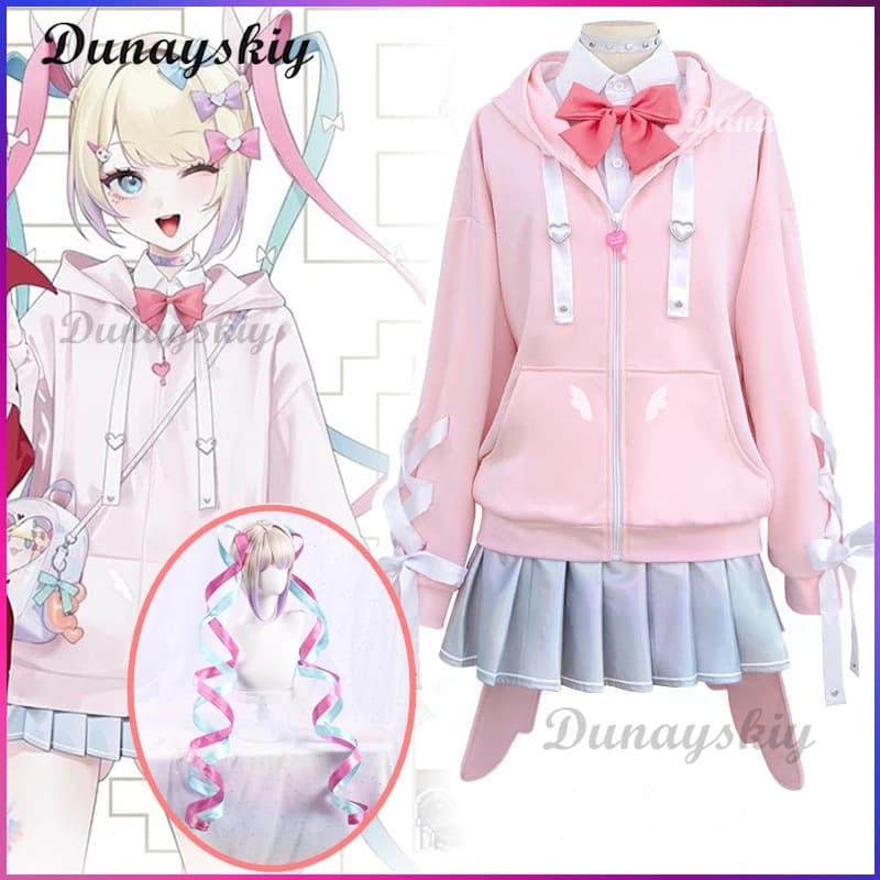 Needy Girl Overdose Ame KAngel Hoodie Cosplay Costume for Women Christmas Halloween Carnival Party