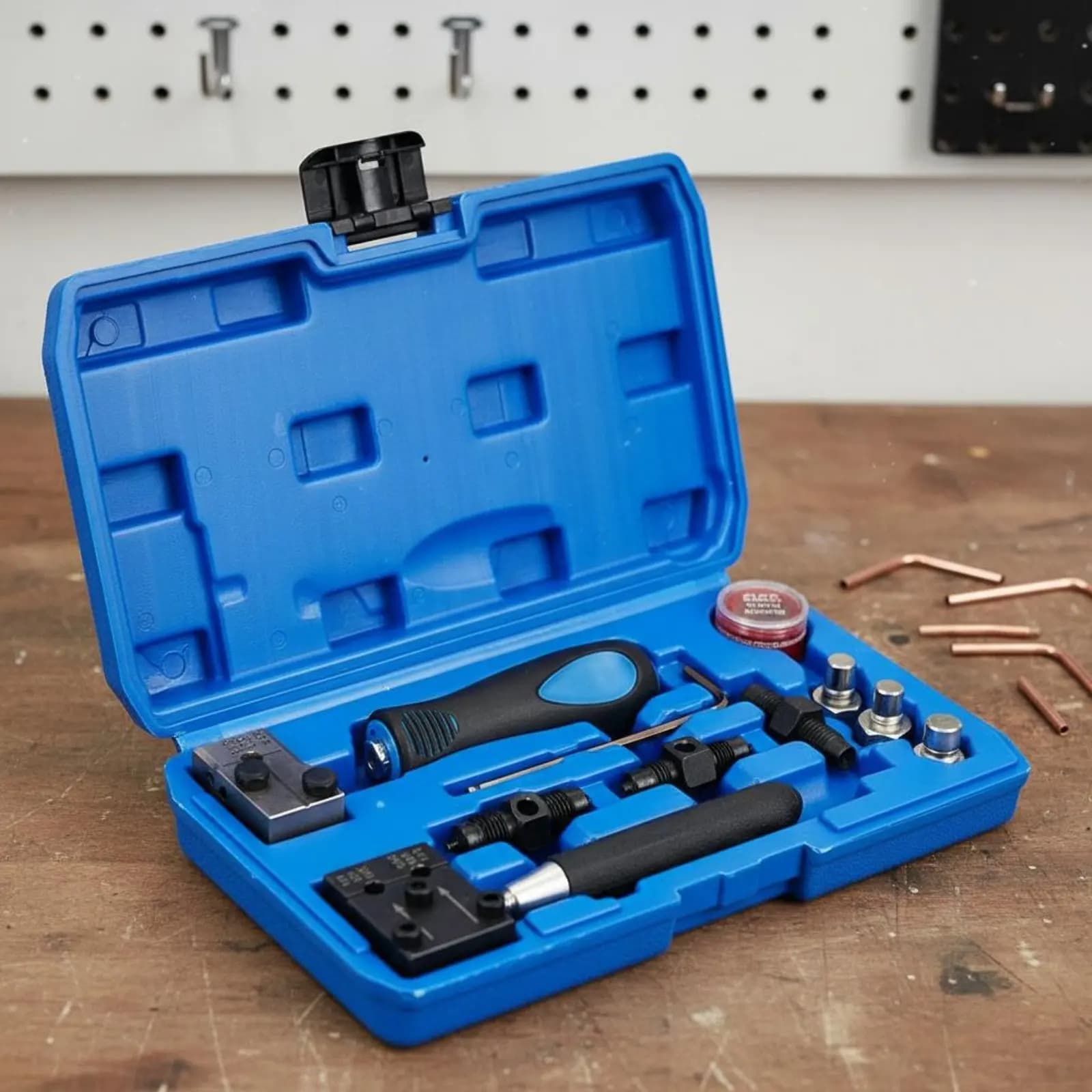Kit di 12 Pezzi per Svasatura Tubi Freno con Valigetta Portatile, Set di Utensili per Svasatura Doppia per Meccanici