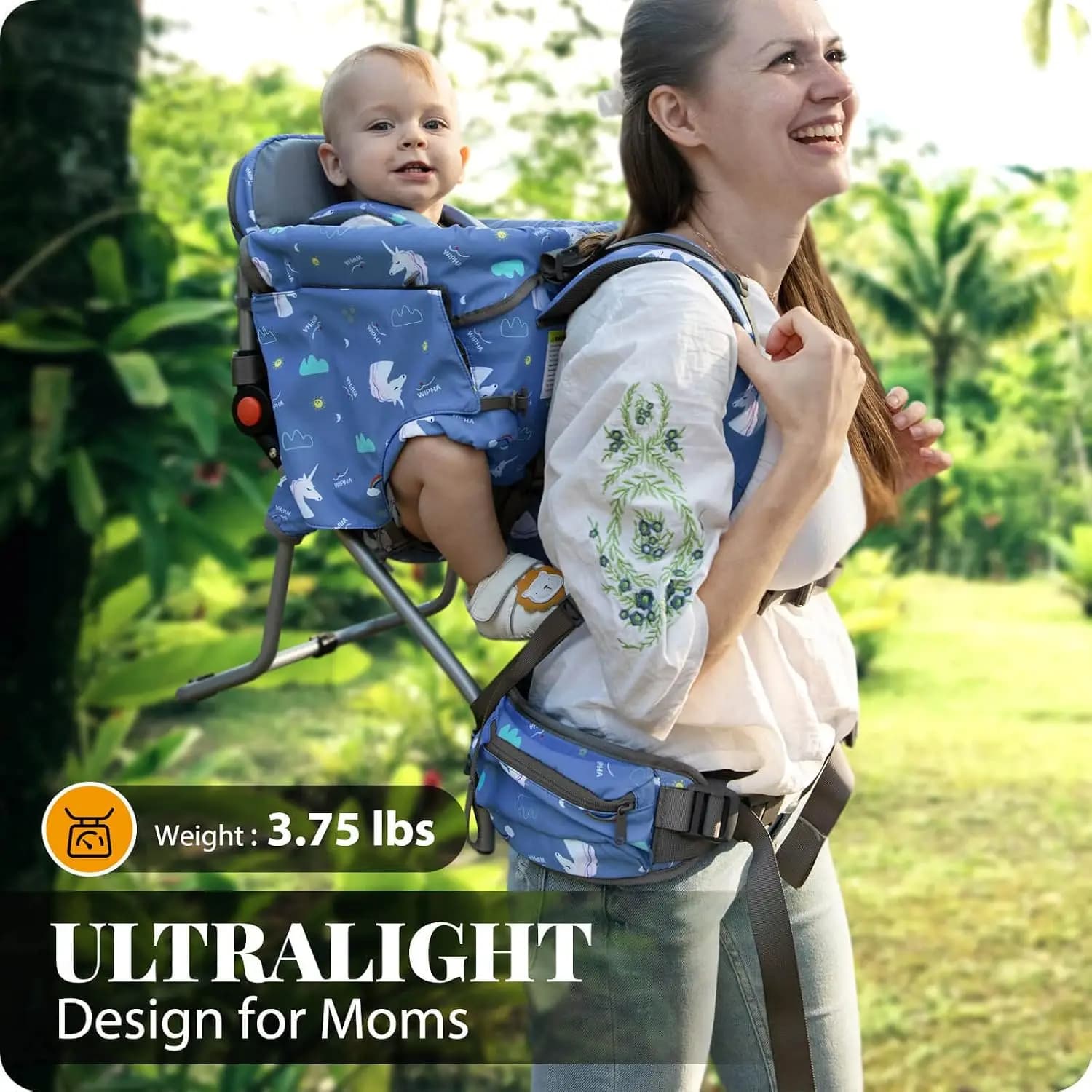 Ultralight Baby Backpack Carrier, Toddler Hiking Backpack with Safety Seat, Ergonomic Baby Hiking Backpack Carrier