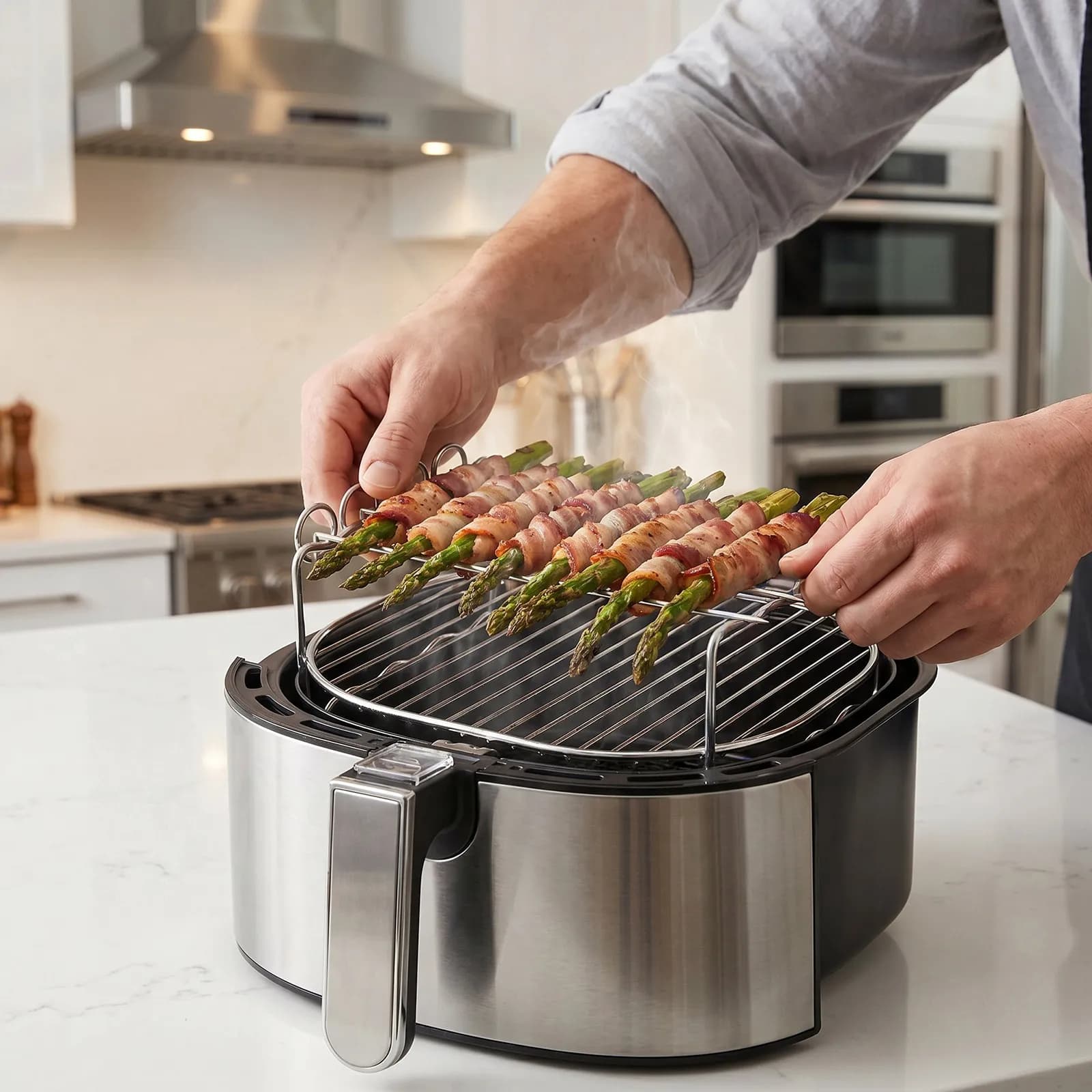 1Set Square Barbecue Rack Stainless Steel Multi-Purpose Air Fryer Cooking Cooling Steaming Rack Kitchen Accessory Bbq Grill