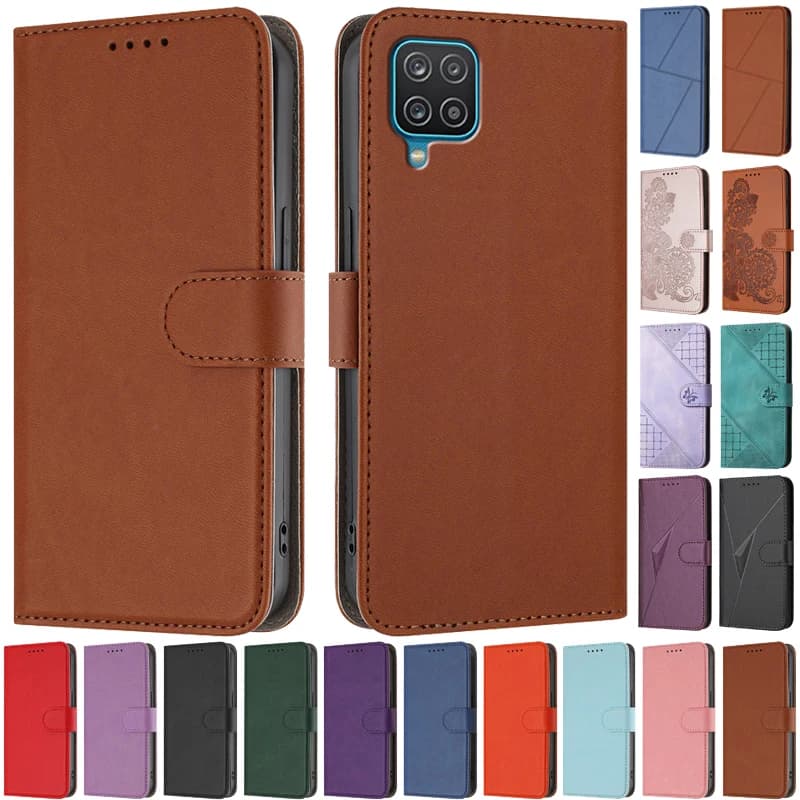 SM-M127F Custodia per telefono in pelle con motivo floreale di lusso per Samsung Galaxy M12 Dual SIM NFC Coque Flip Cover Portafoglio Borse Porta carte