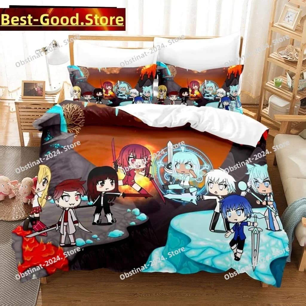 Stampa 3D Anime Kawaii The Gacha Girl Stampato Set letto Copripiumino Federa Set biancheria da letto Lenzuolo Copripiumino Full Size