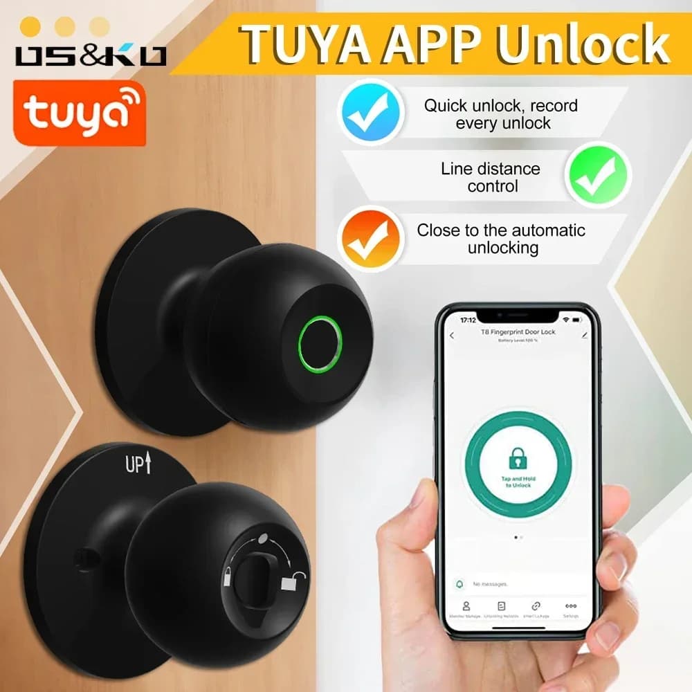 Tasti wifi elettronici con impronte digitali biometriche anteriori di controllo 2025app Tuya serratura digitale per porta di casa intelligente con impronte digitali