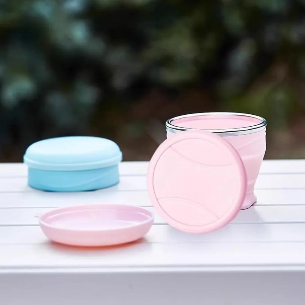Tazza shaker da 180 ml Tazza da viaggio pieghevole in silicone Tazza da acqua da campeggio Bottiglia per bere portatile Regalo per esterni Resistente a prova di perdite